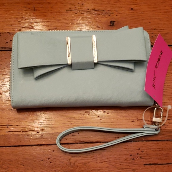 Betsey Johnson Handbags - NWT - Betsey Johnson Blue "BOW" Wallet